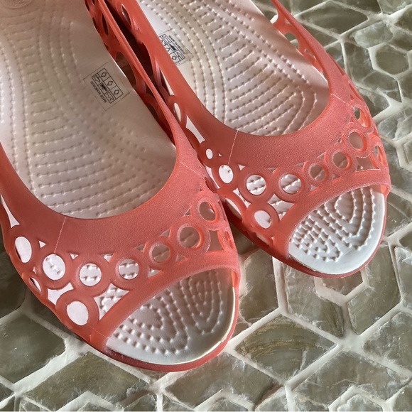 SOLD!  Crocs Adrina Flat in grapefruit - Picture 7 of 10